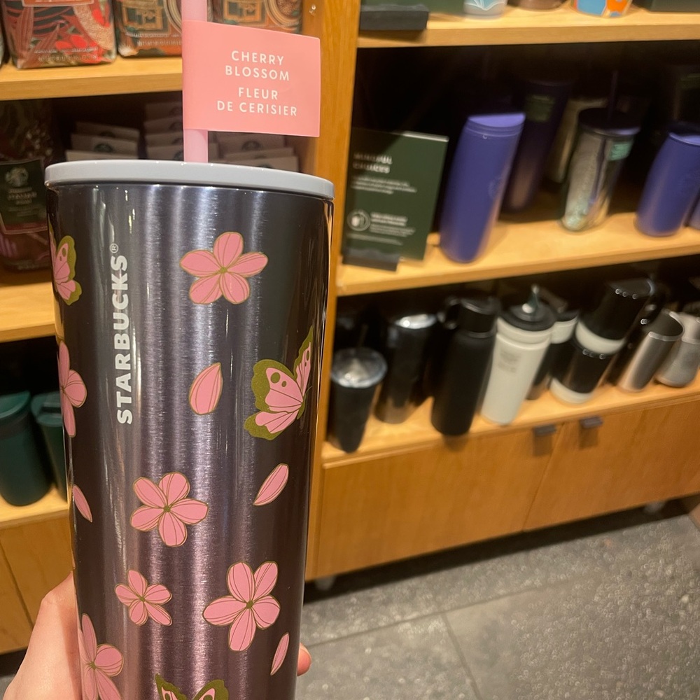 Starbucks Cherry Blossom Tumbler - Black and Pink